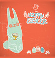 happy easter doodle card vector image vector image