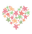 heart with starfish vector image