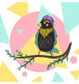 hipster style with bird and abstract geometric vector image