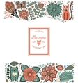 leaf doodle elements made of flowers vector image