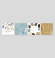 year winter holiday doodle card set vector image vector image
