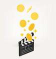 earn money concept with clap and coins 3d vector image
