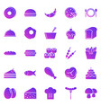 food gradient icons on white background vector image vector image