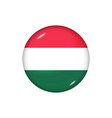 round flag hungary button icon glossy badge vector image