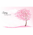 spring nature background with a pink blooming vector image
