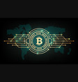 an abstract bitcoin sign with the silhouette vector image