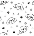 dogs seamless pattern with face of poodle texture vector image vector image