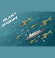 military air forces operation isometric vector image