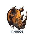rhino head logo mascot character rhinoceros wild vector image