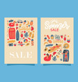 set two retro summer beach banners vector image