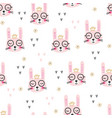 cute pink rabbits seamless pattern vector image vector image