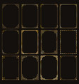 decorative rectangle gold frames and borders set vector image vector image