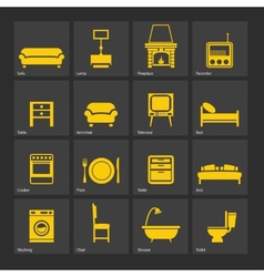 Home Furniture Icons Set Royalty Free Vector Image
