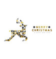 year gold deer abstract mosaic card vector image