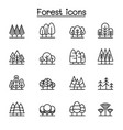 forest icon set in thin line style vector image vector image