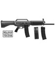 graphic silhouette modern automatic galil rifle vector image vector image