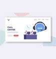 call center landing page template telemarketing vector image vector image