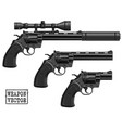 graphic silhouette old revolver with optical sight vector image vector image
