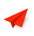 realistic red paper planes collection handmade vector image