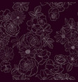 seamless pattern with drawing flowers vector image