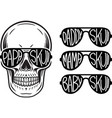 skull face with sunglasses vector image vector image