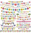 cute bunting and garland set vector image vector image