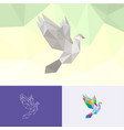 dove animal pet pop art low poly line logo icon vector image
