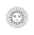 esoteric symbol sun and moon boho vector image vector image