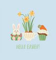 easter with funny sweets cupcake vector image vector image