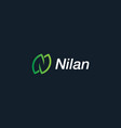 leaf logo with letter n vector image