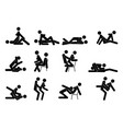 cartoon different sex poses or position couple vector image