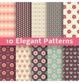 elegant romantic seamless patterns tiling retro vector image