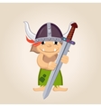 little kid dressed as viking vector image