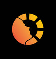 beautiful gradient sun women face logo concept vector image vector image