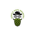 gentle man hops logo design beard vector image