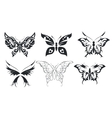 print set of six stylize butterfly vector image