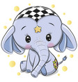 cute blue elephant isolated on a white background vector image