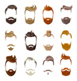 beard and hairstyles face set vector image