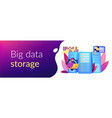 big data storage concept banner header vector image vector image