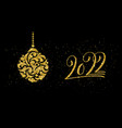 happy new 2022 year poster with lettering vector image vector image