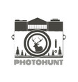 vintage hipster camera with deer silhouette vector image