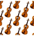 violin cartoon character seamless pattern vector image