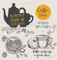 coffee and croissant seamless pattern background vector image