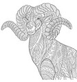 mountain goat adult coloring page vector image