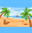 sea beach landscape cartoon island scene vector image