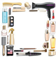 beauty accessories frame vector image