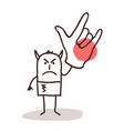 cartoon devil man with big hand sign vector image