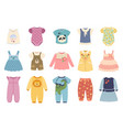 kids clothes cute baby boys and girls cloth vector image