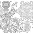 peacock bird seamless pattern background vector image