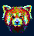 red panda graphic abstract hand-drawn portrait vector image vector image